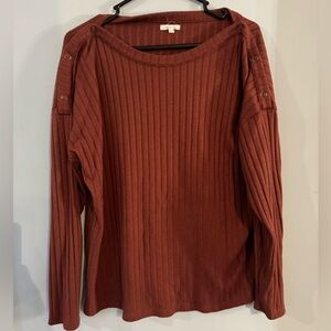 Maurices Brick Red Ribbed Sweater